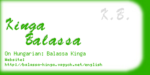 kinga balassa business card